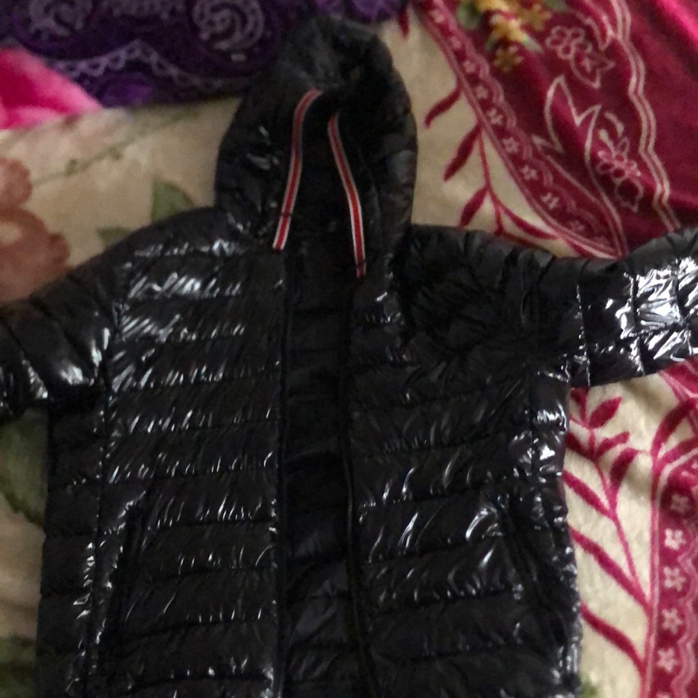 Black n red designer puffer jacket for the low